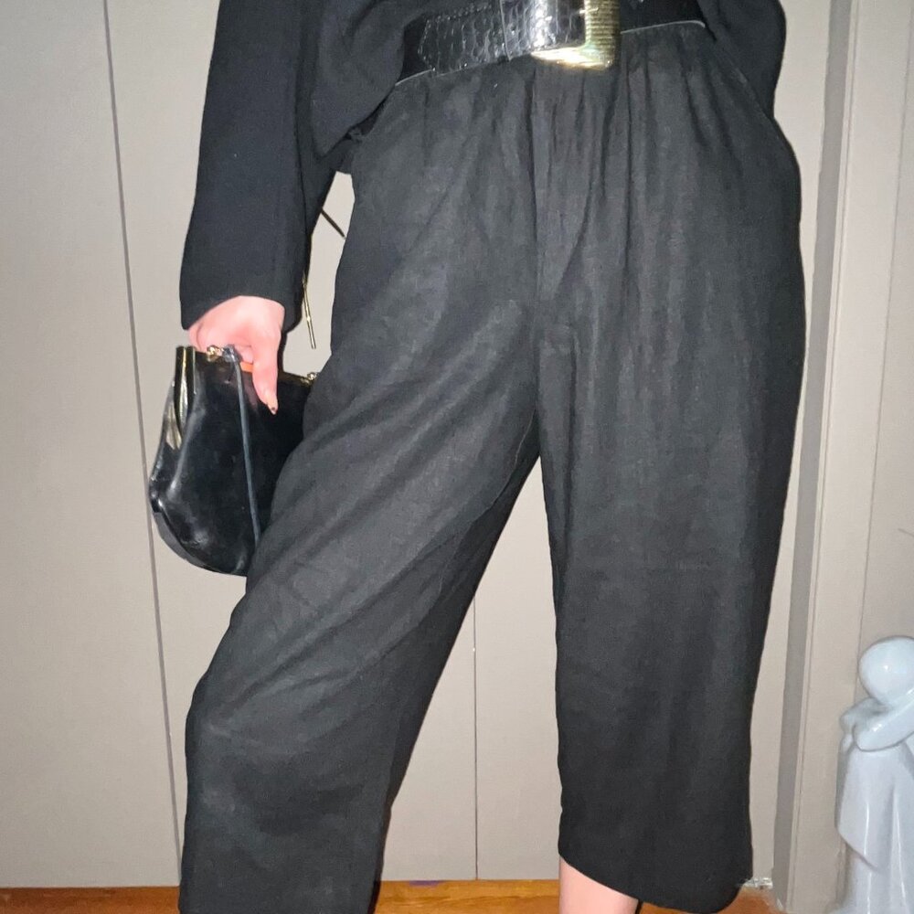 Black Linen Blend Culottes Petite